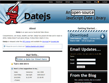 Tablet Screenshot of datejs.com